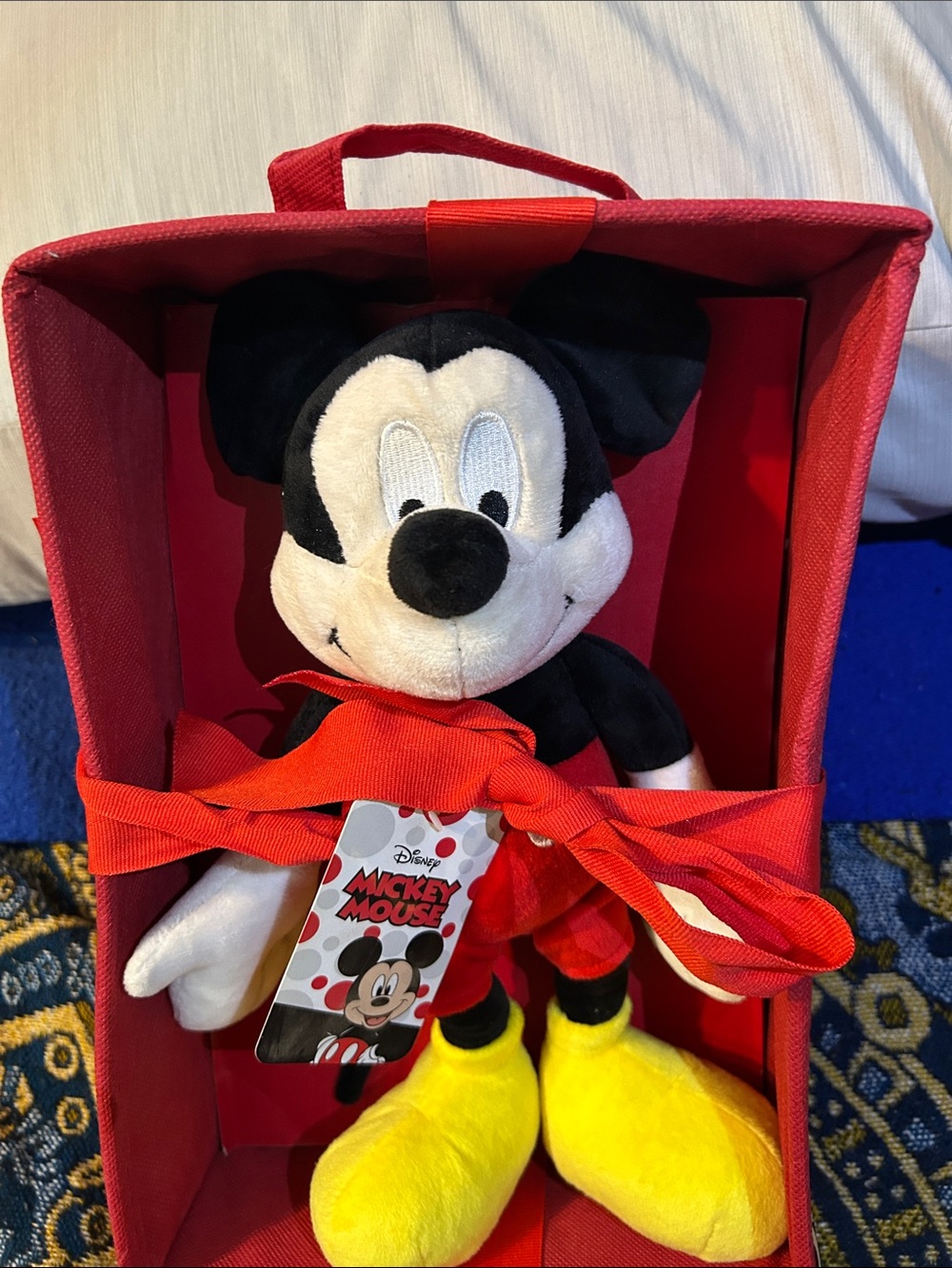 Disney Mickey Mouse Plush - Black, White, Red & Yellow